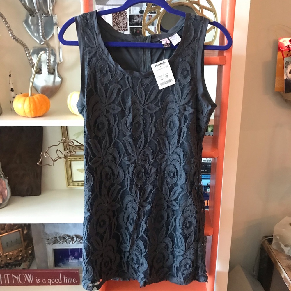 Dress with lace overlay
